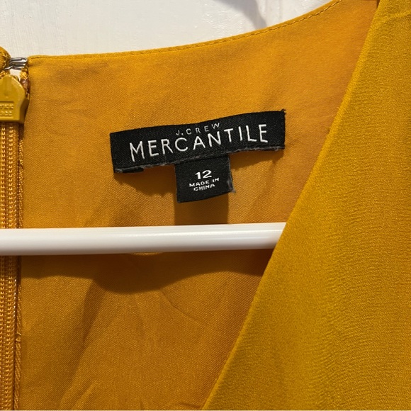 Mustard Yellow J Crew A Line Dress with Bow Sleeve Detail - Picture 2 of 4